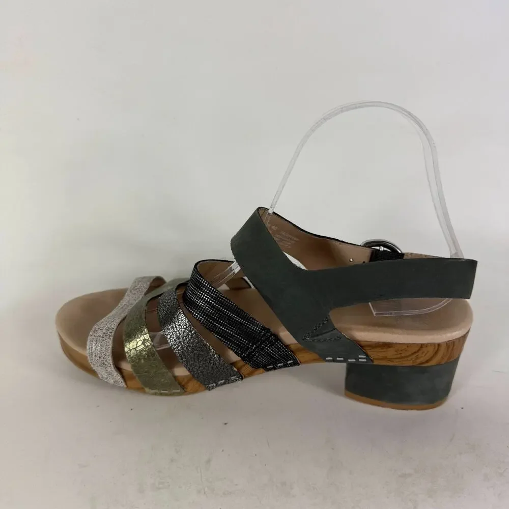 Dansko Maribeth Sandal Women's 9.5 Multicolor Leather Hook & Loop Open Toe